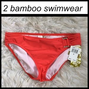 NWT 2 Bamboo Sunset Sash Hipster Bikini Bottoms